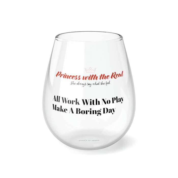 Princess With The Real Stemless Wine Glass, 11.75oz